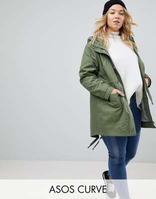 asos curve parka