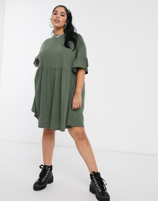 khaki smock dress