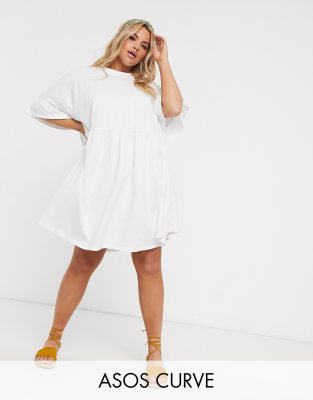 asos curve white dress