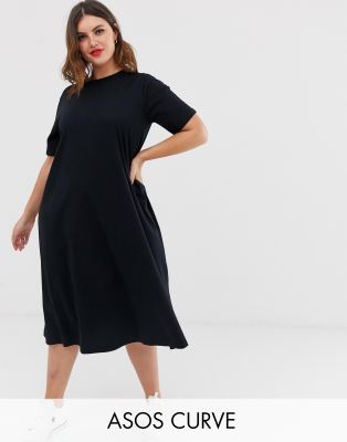 black t shirt swing dress