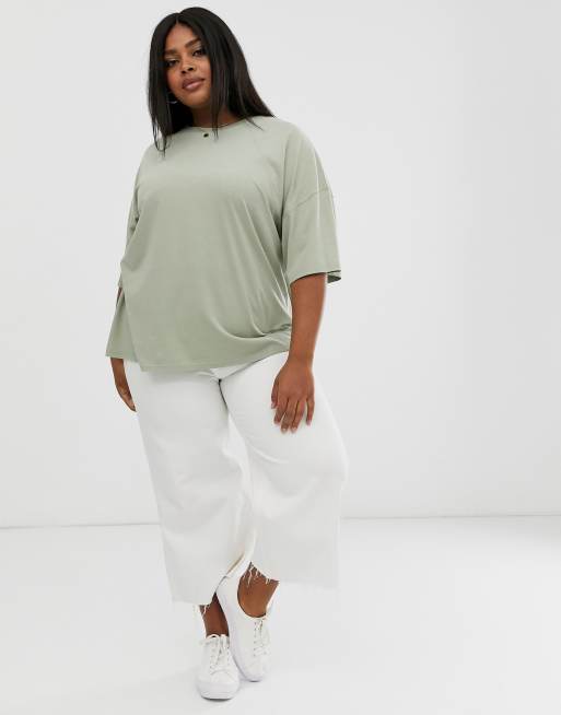 ASOS DESIGN Curve oversized T-shirt in white