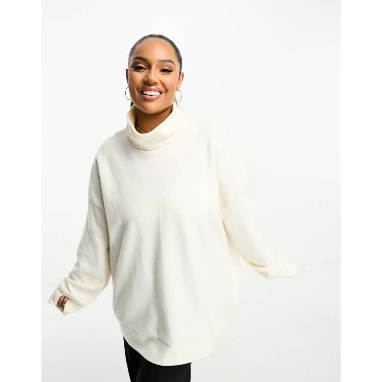 Oversized white cheap turtleneck jumper