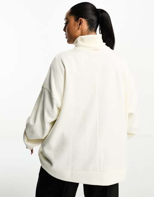 Object super soft longline high neck sweater with seam detail in