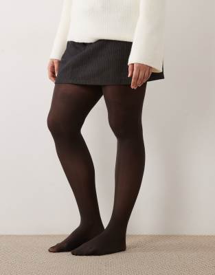 Asos Curve Asos Design Curve Super Stretch 40 Denier Tights In Brown