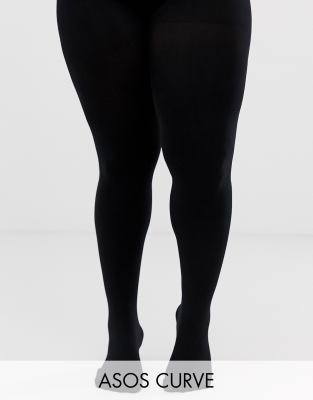 ASOS DESIGN Curve super stretch new improved fit 90 denier black tights