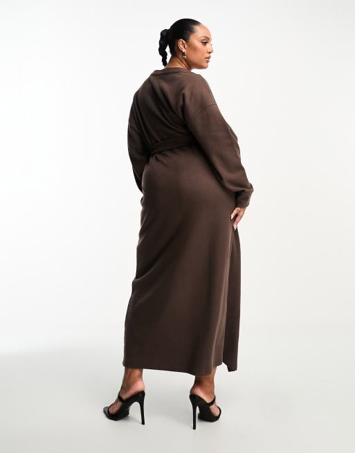 Plus size dress with cardigan sale