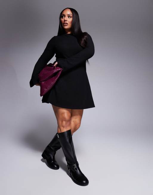long sleeve swing dress black 3/4 Sleeve Sequin Swing Dress main image 0