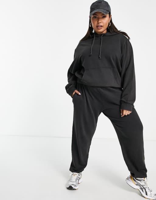 ASOS DESIGN Curve - Survêtement avec sweat à capuche et jogger - Anthracite délavé , 3 de 4