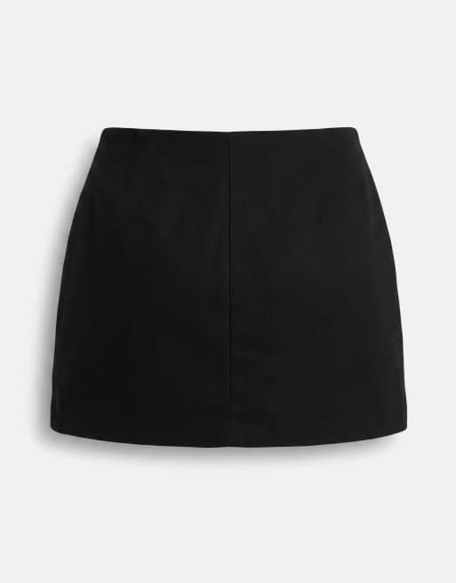 ASOS DESIGN Curve – Svart linneskort med stilren look, 6 av 7