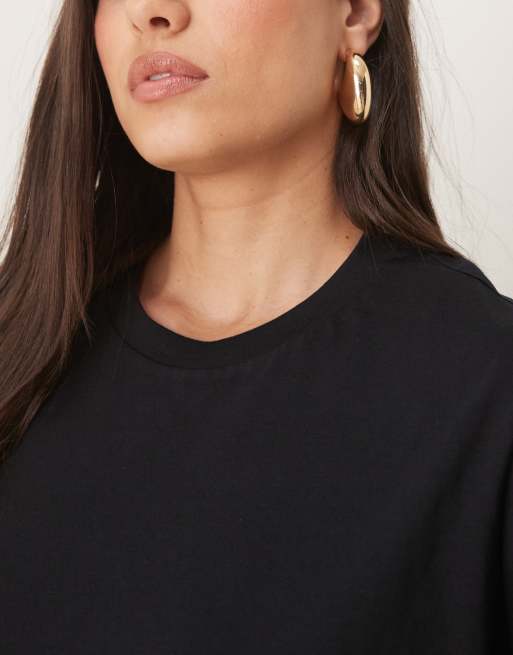 ASOS DESIGN Curve – Svart t-shirt i regular fit med rund halsringning, 4 av 4