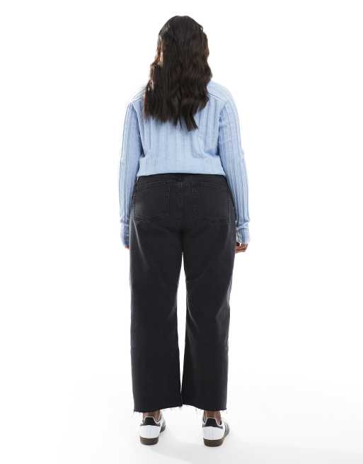 ASOS DESIGN Curve – Svarta, ankellånga jeans med raka ben och bekväm stretch , 2 av 5