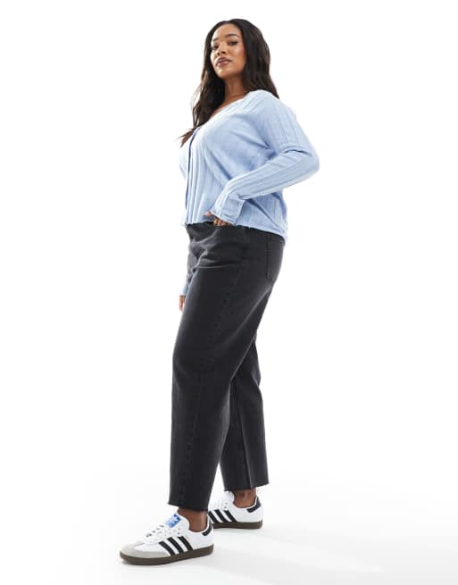 ASOS DESIGN Curve – Svarta, ankellånga jeans med raka ben och bekväm stretch , 3 av 5