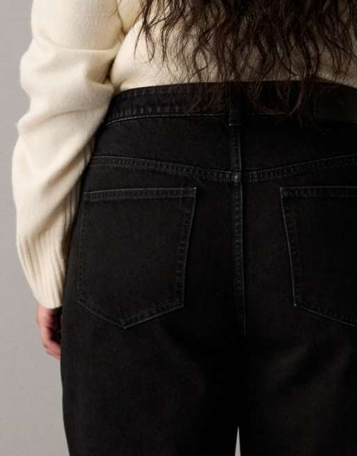 ASOS DESIGN Curve – Svarta, avslappnade mom jeans med hög midja, 3 av 7