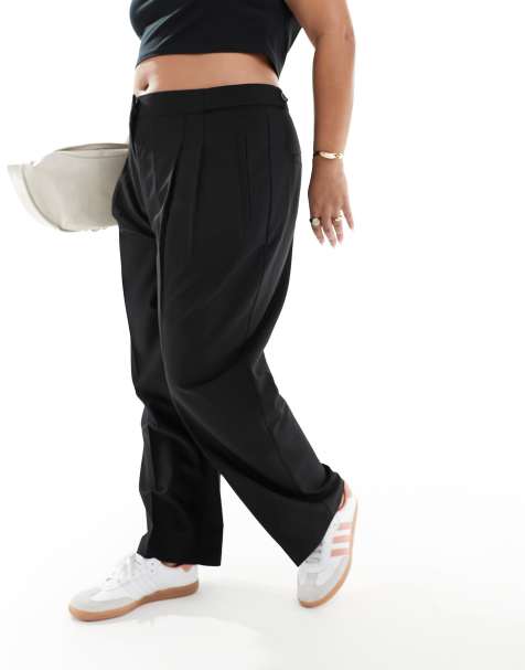 ASOS DESIGN Curve – Svarta, avsmalnade, figursydda byxor - view 1