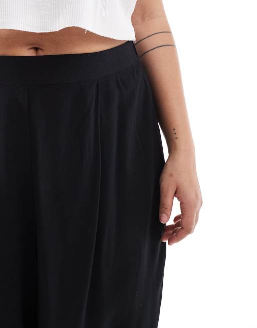 ASOS DESIGN Curve – Svarta byxor med raka ben och resårmidja , 4 av 5