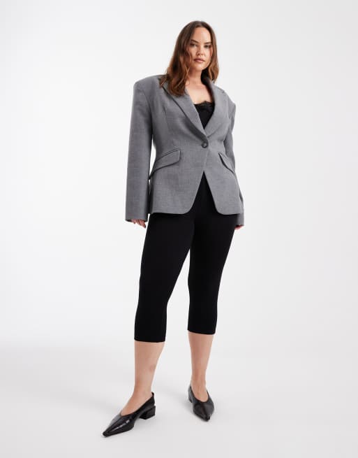 ASOS DESIGN Curve – Svarta, caprilånga leggings i jersey, 3 av 5