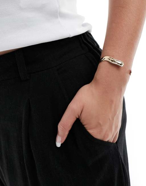 ASOS DESIGN Curve – Svarta linnebyxor med raka ben och avslappnad passform  , 5 av 5