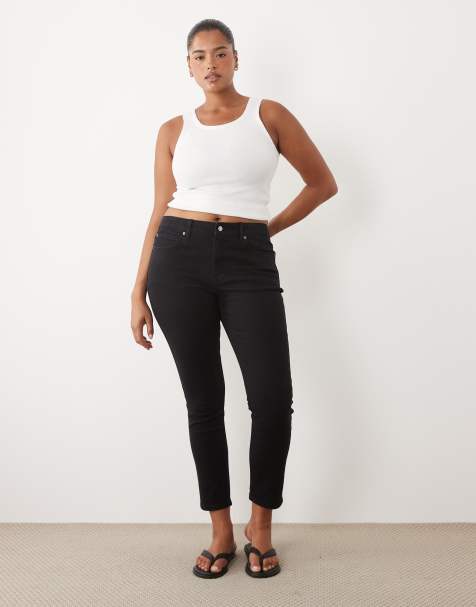 ASOS DESIGN Curve – Svarta skinny jeans - view 1