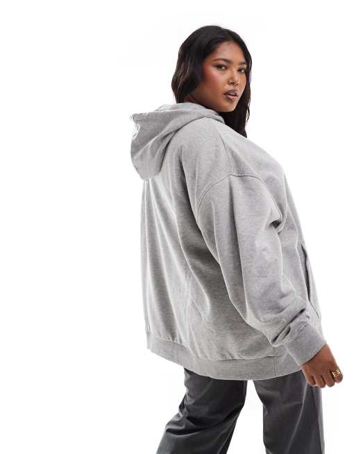 ASOS DESIGN Curve Sweat à capuche oversize Gris chiné ASOS