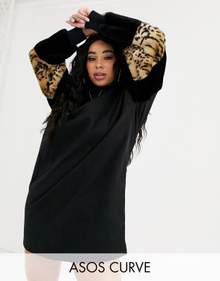 asos curve leopard dress