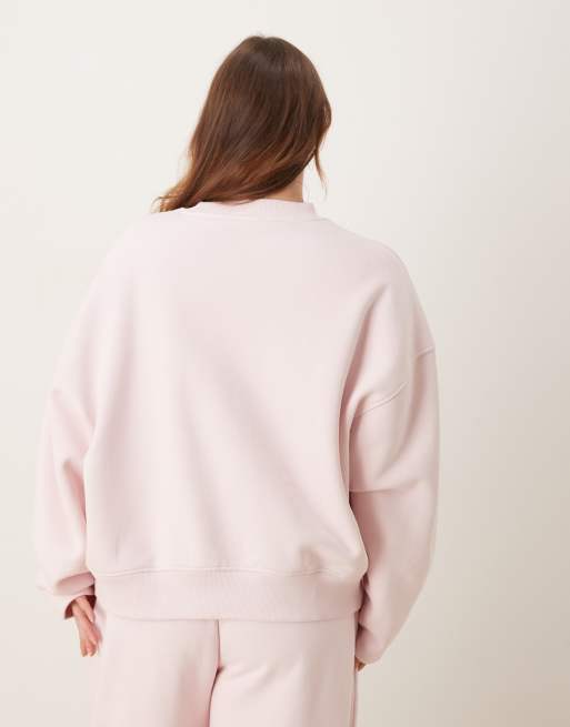 ASOS DESIGN Curve - Sweat en tissu épais 500 g/m² de qualité supérieure à manches cocon - Rose, 4 de 4