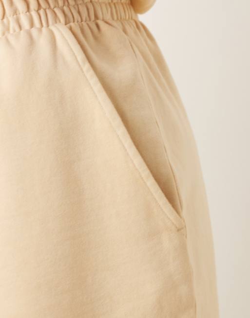 ASOS DESIGN Curve sweat short co-ord in buttermilk, 5 of 5