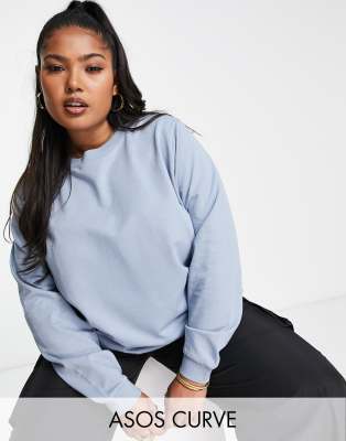 ASOS DESIGN Curve sweatshirt in blue