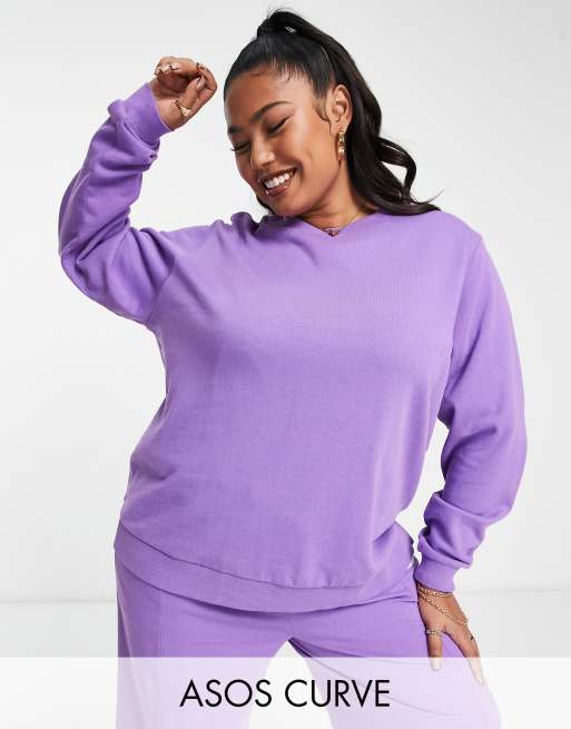 Plus size 2025 purple sweatshirt