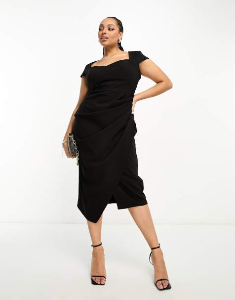 Plus size black work 2024 dress