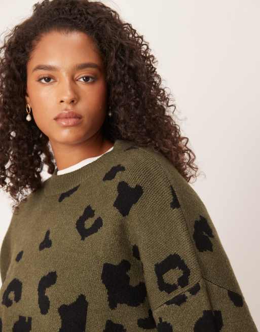 ASOS DESIGN Curve – Sweter oversize w panterkę, 3 z 4