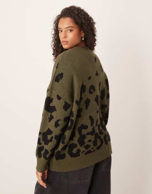 ASOS DESIGN Curve – Sweter oversize w panterkę, 4 z 4
