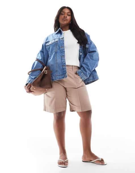 ASOS DESIGN Curve board shorts in sand