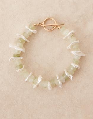 Asos Curve Asos Design Curve T-bar Bracelet With Faux Chipping Details In Gold