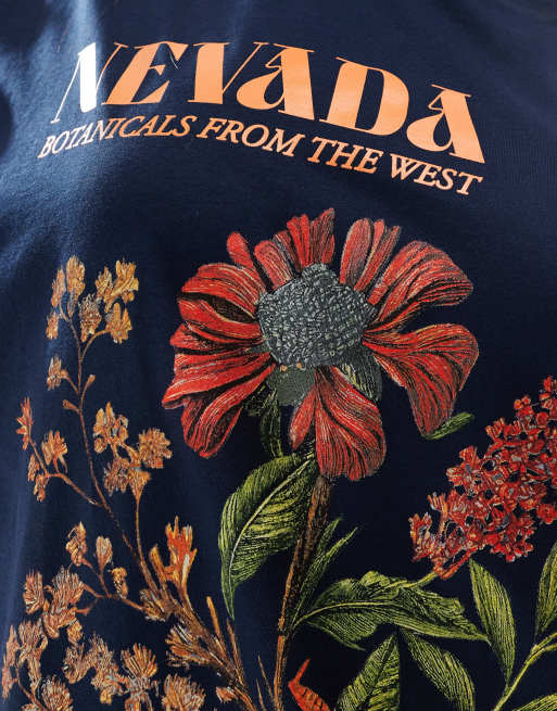 ASOS DESIGN Curve - T-shirt a maniche lunghe con grafica botanica "Nevada", 3 di 4