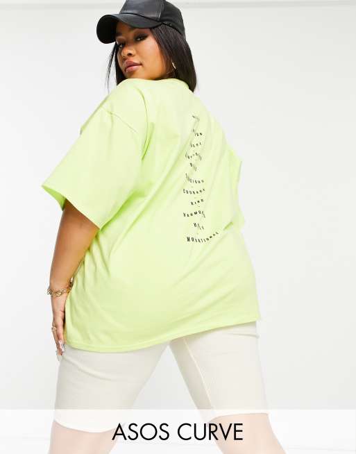 ASOS DESIGN Curve - T-shirt imprimé au dos - Jaune