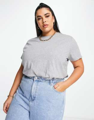 ASOS DESIGN Curve T-shirt in Heather Gray