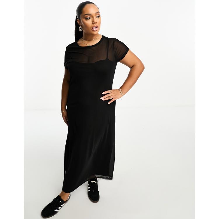 Asos Tshirt Mesh Dress ASOS Design Mesh Twist Bust Detail Halter Maxi Dress  With Tie Back