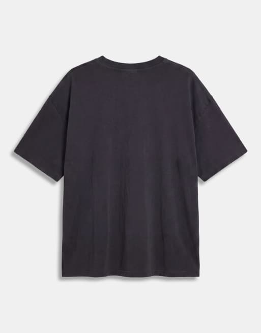ASOS DESIGN Curve T-shirt oversize in grigio antracite slavato, 6 di 8