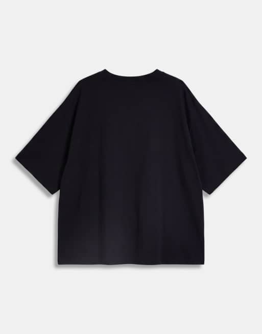 ASOS DESIGN Curve t-shirt oversize ornementé avec motif vinyle vintage noir, 6 de 8