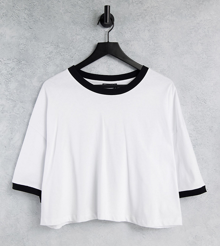 ASOS DESIGN Curve t-shirt with contrast tipped edge in white