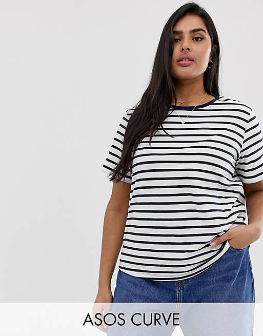 ASOS DESIGN Curve t-shirt with crew neck in stripe
