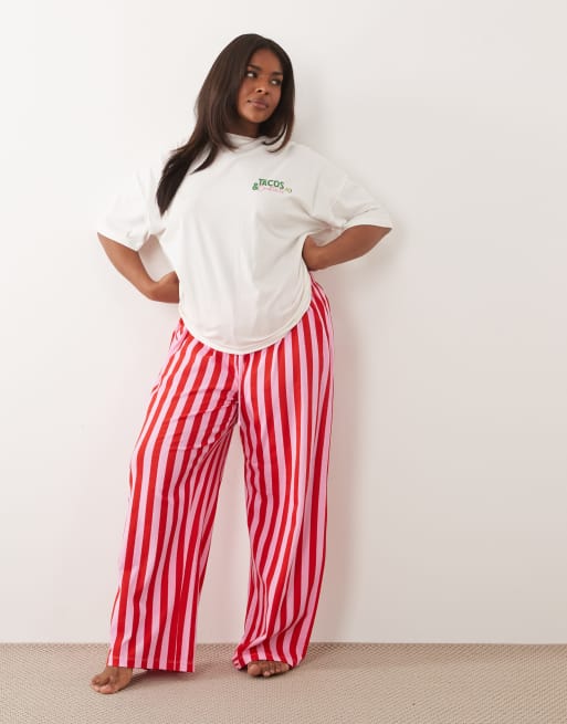 ASOS DESIGN Curve Taco graphic short sleeve top and pants pyjama set, 4 of 4