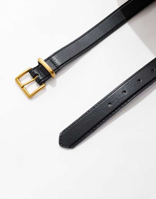 ASOS DESIGN Curve - Taille- en heupriem met vierkante gesp in zwart, 2 van 3