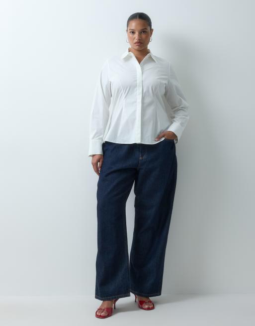 ASOS DESIGN Curve tailliertes Hemd in Weiß, 2 von 4
