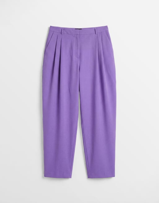 ASOS DESIGN Curve tailored baggy tapered pants in purple, 5 of 8