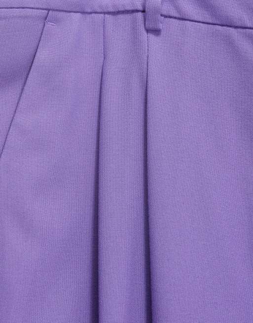 ASOS DESIGN Curve tailored baggy tapered pants in purple, 7 of 8