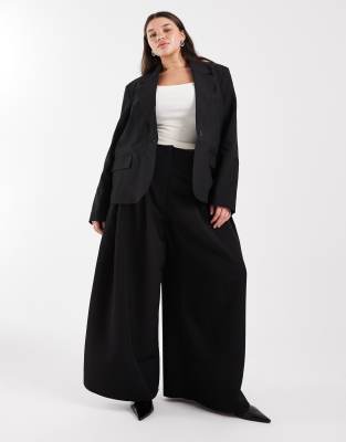 Asos Design Curve Tailored Blazer In Black