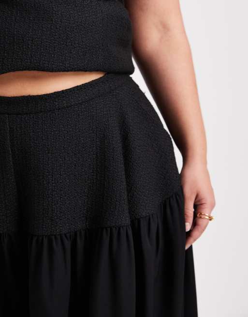 ASOS DESIGN Curve tailored contrast balloon pants in black boucle (part of a set) , 3 of 5