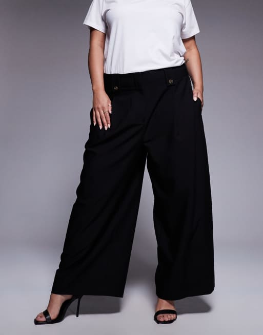 ASOS DESIGN Curve tailored cropped pants with tab waist