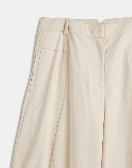 ASOS DESIGN Curve Tailored extreme taper barrel pants in stone, 9 of 9